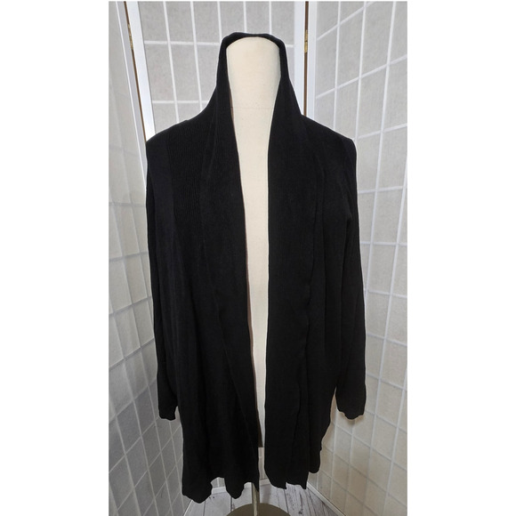 Avenue Sweaters - NWT Avenue Black 3/4 Sleeve Latch Front Cardigan Duster Sweater Plus Size: 30/32